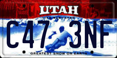 UT license plate C473NF