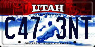 UT license plate C473NT