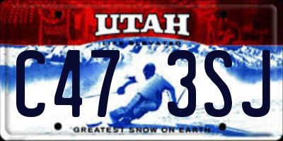 UT license plate C473SJ