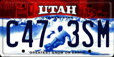 UT license plate C473SM