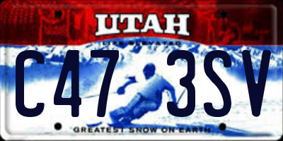 UT license plate C473SV