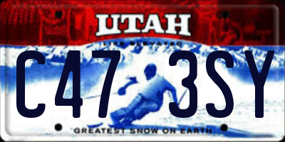 UT license plate C473SY
