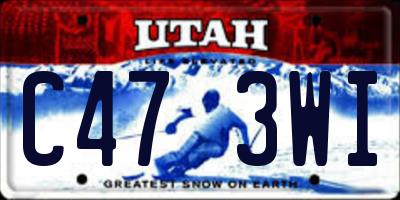 UT license plate C473WI