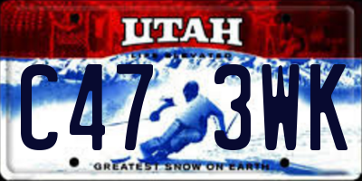UT license plate C473WK