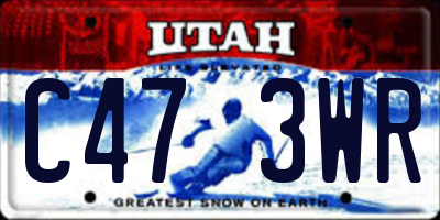 UT license plate C473WR