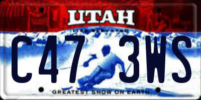 UT license plate C473WS
