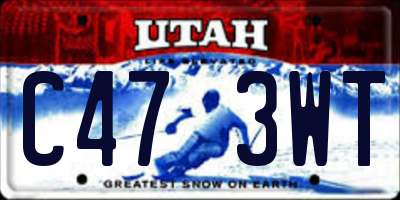 UT license plate C473WT