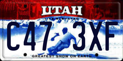 UT license plate C473XF