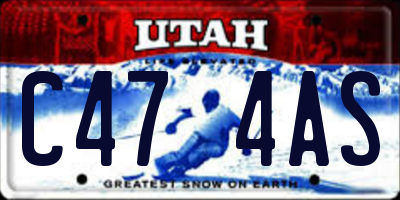 UT license plate C474AS