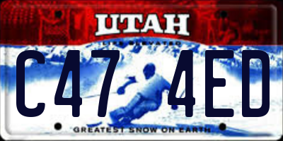UT license plate C474ED