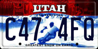 UT license plate C474FQ