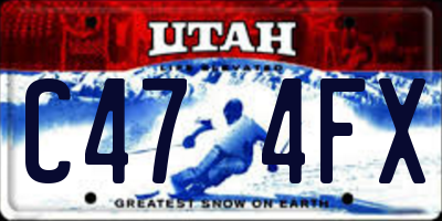 UT license plate C474FX