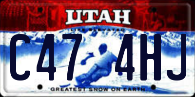 UT license plate C474HJ