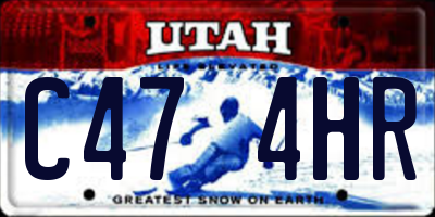 UT license plate C474HR