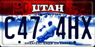 UT license plate C474HX