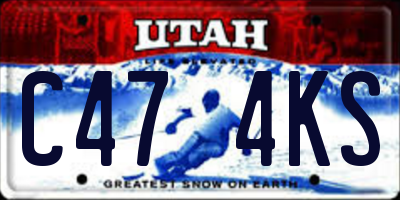 UT license plate C474KS