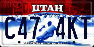 UT license plate C474KT