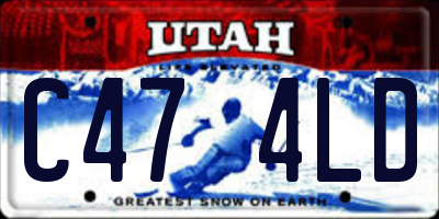 UT license plate C474LD