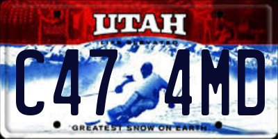 UT license plate C474MD