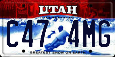 UT license plate C474MG