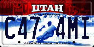 UT license plate C474MI