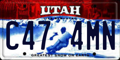 UT license plate C474MN