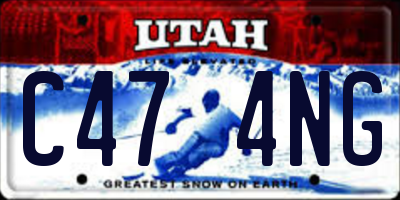 UT license plate C474NG