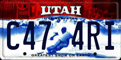 UT license plate C474RI