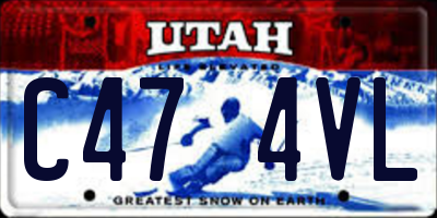 UT license plate C474VL