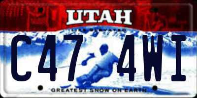 UT license plate C474WI