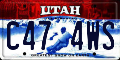 UT license plate C474WS