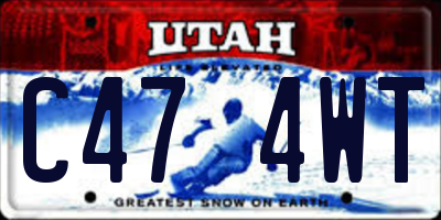 UT license plate C474WT