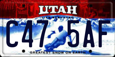 UT license plate C475AF