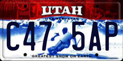 UT license plate C475AP
