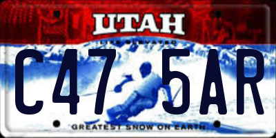 UT license plate C475AR