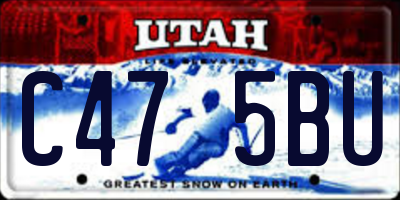 UT license plate C475BU