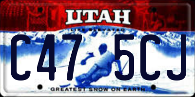 UT license plate C475CJ