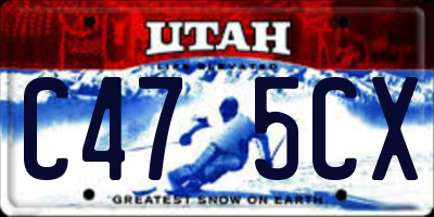 UT license plate C475CX