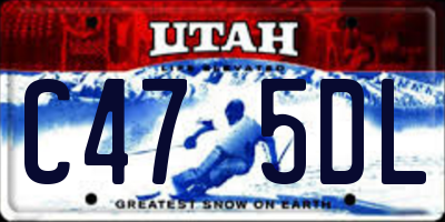 UT license plate C475DL