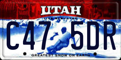 UT license plate C475DR