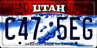 UT license plate C475EG