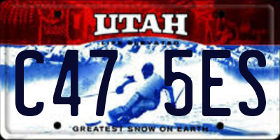 UT license plate C475ES