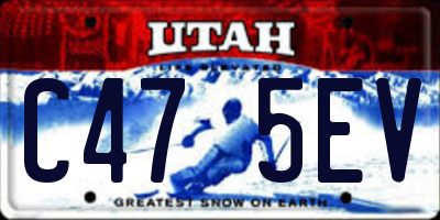 UT license plate C475EV
