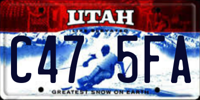 UT license plate C475FA