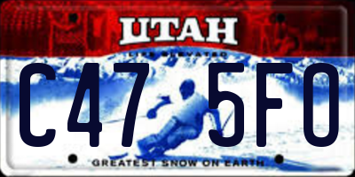UT license plate C475FO