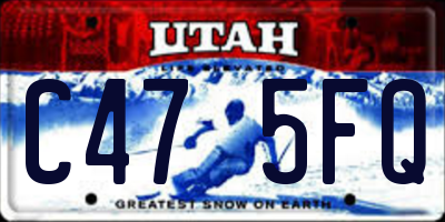 UT license plate C475FQ