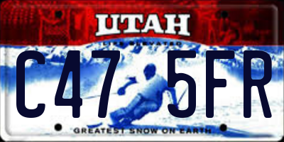 UT license plate C475FR