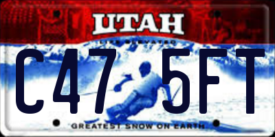 UT license plate C475FT