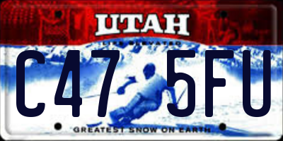 UT license plate C475FU