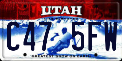 UT license plate C475FW